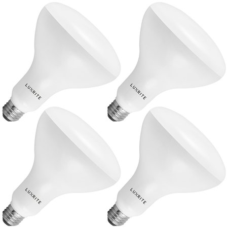 BR40 LED Light Bulbs 14W (85W Equivalent) 1100LM 3000K Soft White Dimmable E26 Base 4-Pack -  LUXRITE, LR31821-4PK